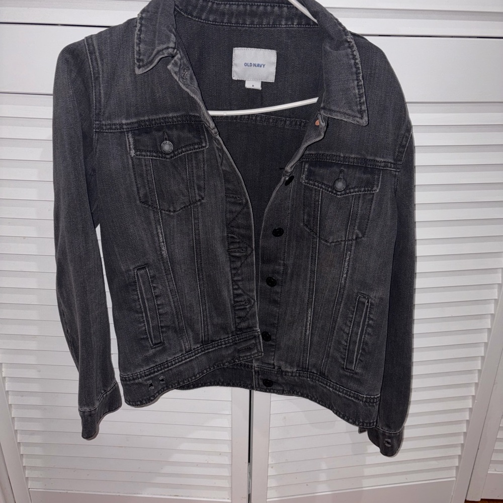 Old Navy Women's Washed Black Denim Jacket